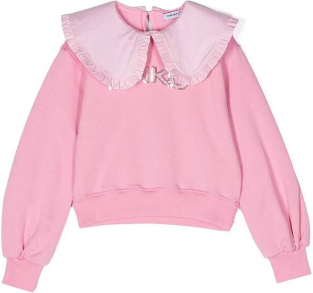 Pinko Kids Sweater met ruchekraag Roze