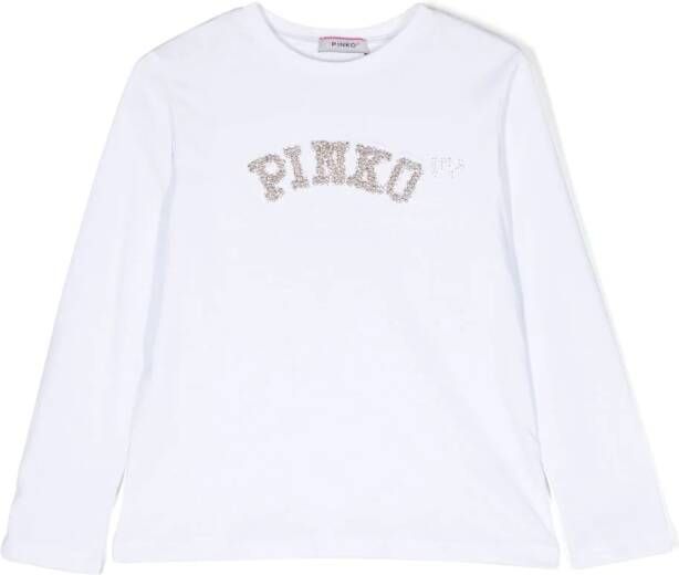 Pinko Kids T-shirt verfraaid met kralen Wit