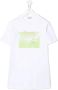 Pinko Kids T-shirtjurk met logoprint Wit - Thumbnail 1