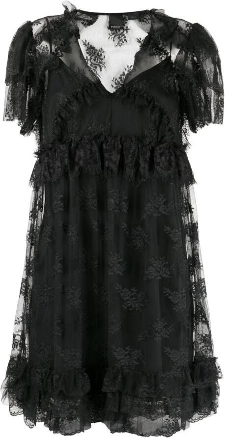 PINKO Mini-jurk met kanten detail Zwart
