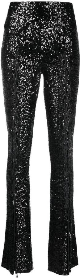 PINKO Broek met vetersluiting Zwart