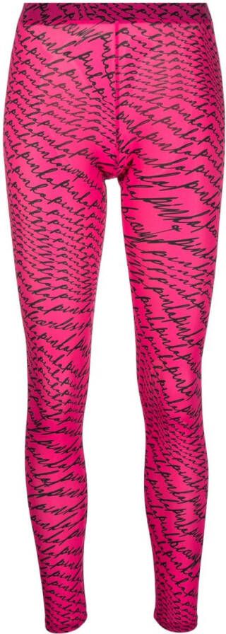 PINKO Legging met logo-patroon Roze