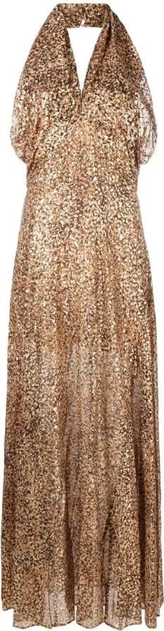 PINKO Jurk met luipaardprint Bruin