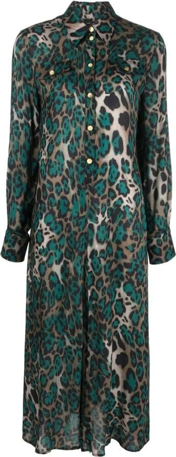 PINKO Blousejurk met luipaardprint Groen