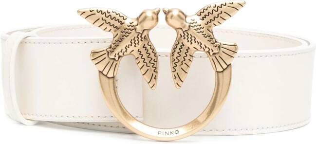 PINKO Leren riem Beige
