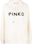 PINKO logo-appliqué cotton hoodie Roze - Thumbnail 1