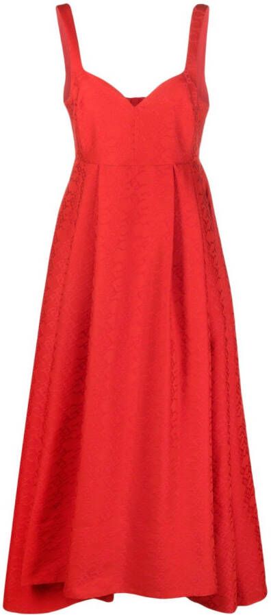 PINKO Midi-jurk met logo jacquard Rood