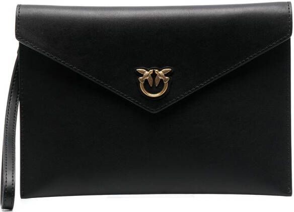 PINKO Clutch met logoplakkaat Zwart