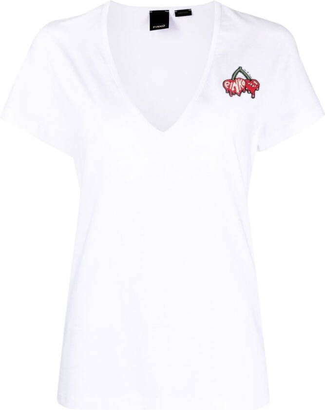 PINKO T-shirt met logoprint Wit