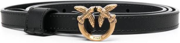 PINKO Love Birds leren riem Zwart