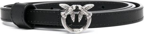PINKO Love Birds leren riem Zwart