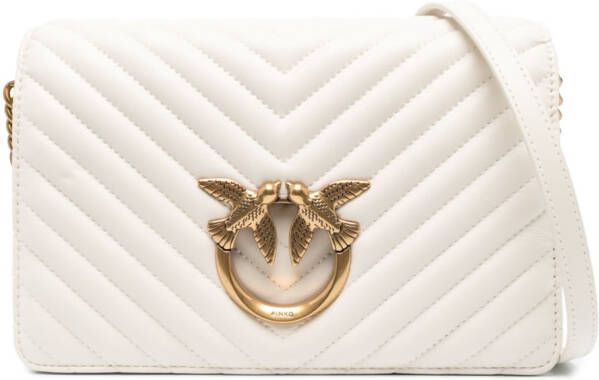 PINKO Love gewatteerde schoudertas Beige