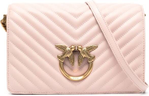PINKO Love gewatteerde crossbodytas Roze