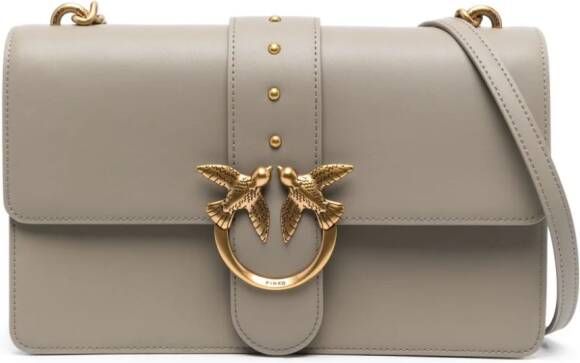 PINKO Love leren crossbodytas Beige