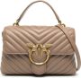 PINKO Love leren schoudertas Bruin - Thumbnail 1