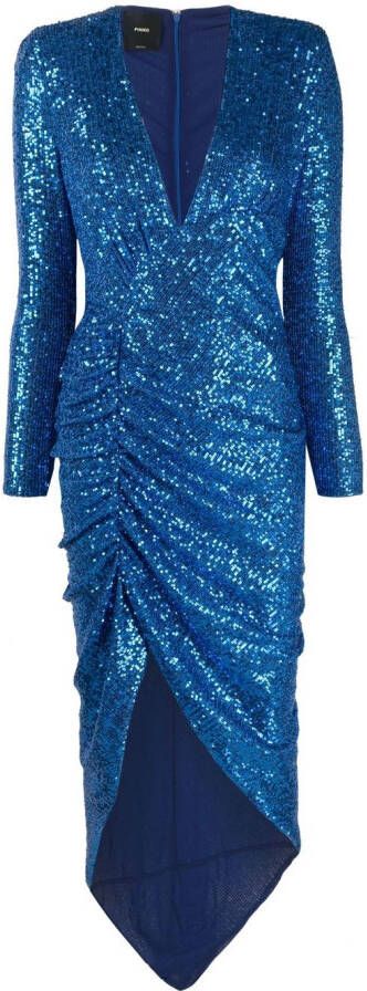 PINKO Metallic jurk Blauw