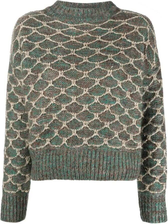 PINKO Metallic trui Groen
