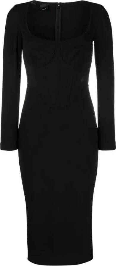 PINKO Midi-jurk met korsetdetail Zwart