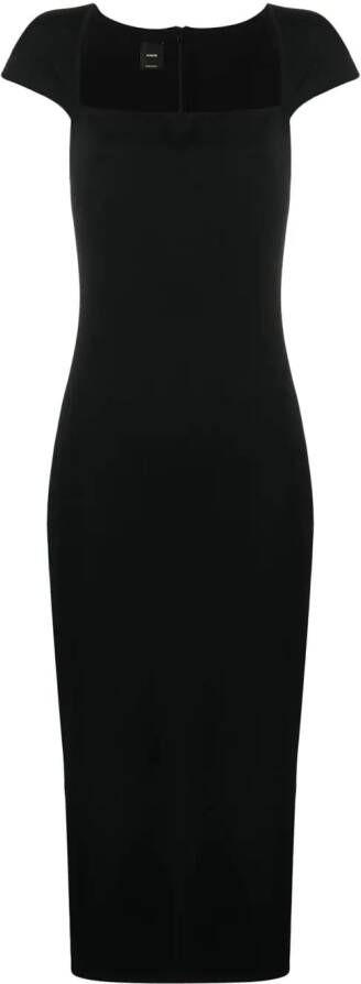 PINKO Midi-jurk met vierkante hals Zwart