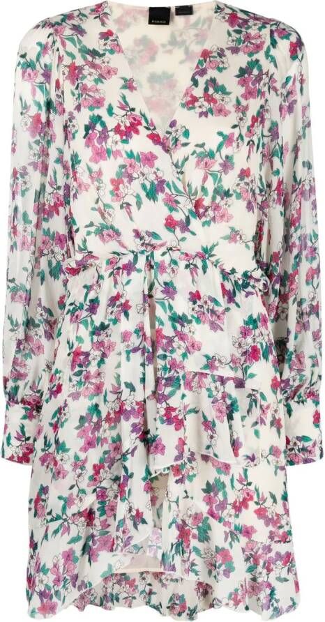 PINKO Mini-jurk met bloemenprint Wit