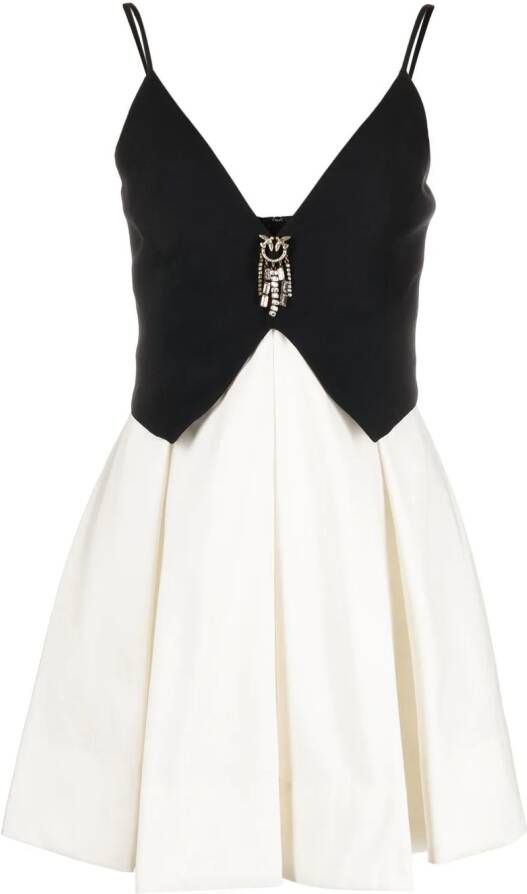 PINKO Mini-jurk met geplooide rok Wit