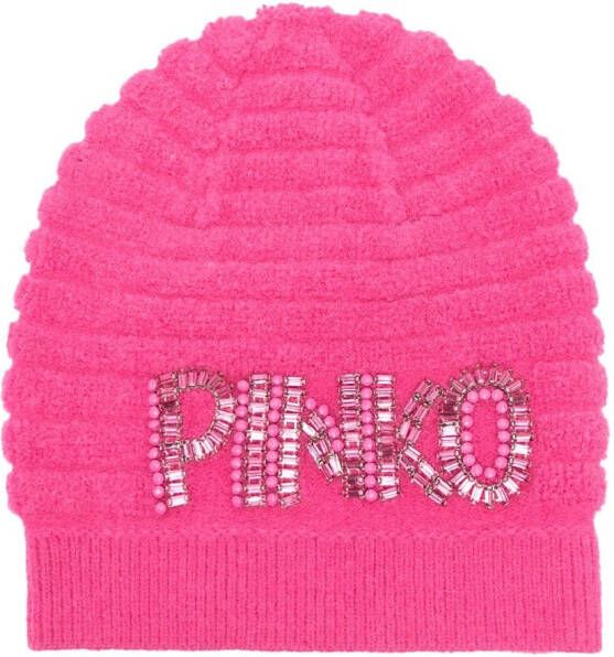 PINKO Muts met logo applicatie Roze