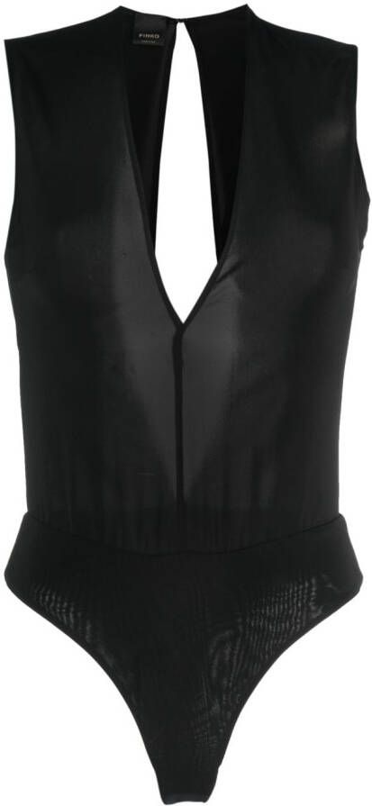 PINKO Body blouse met open rug Zwart