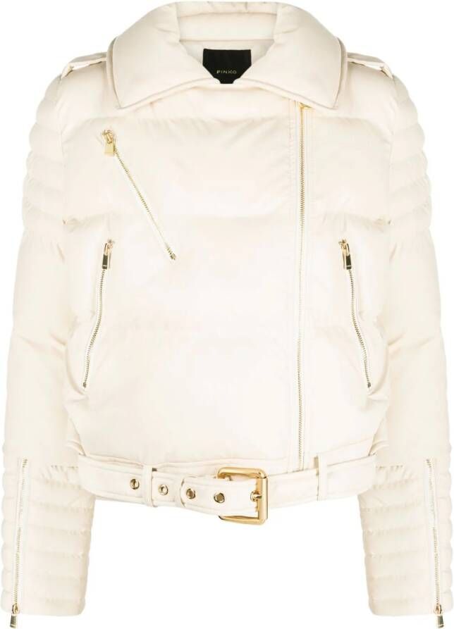 PINKO padded off-centre jacket Beige