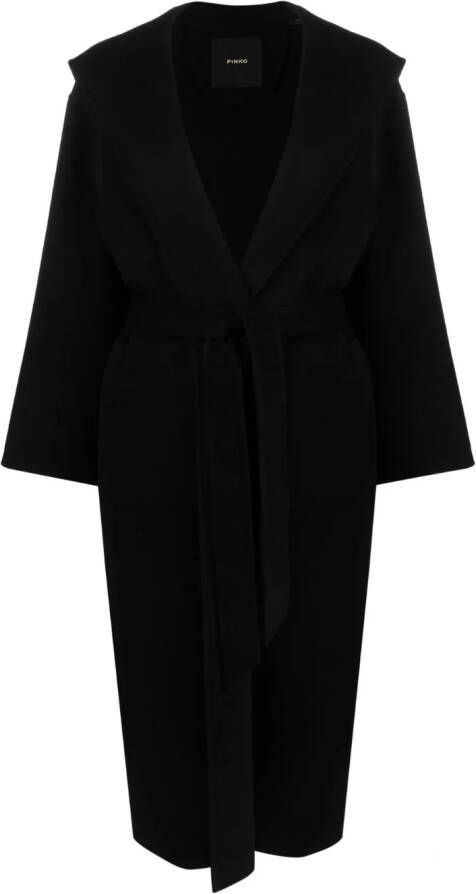 PINKO single-breasted wool coat Zwart