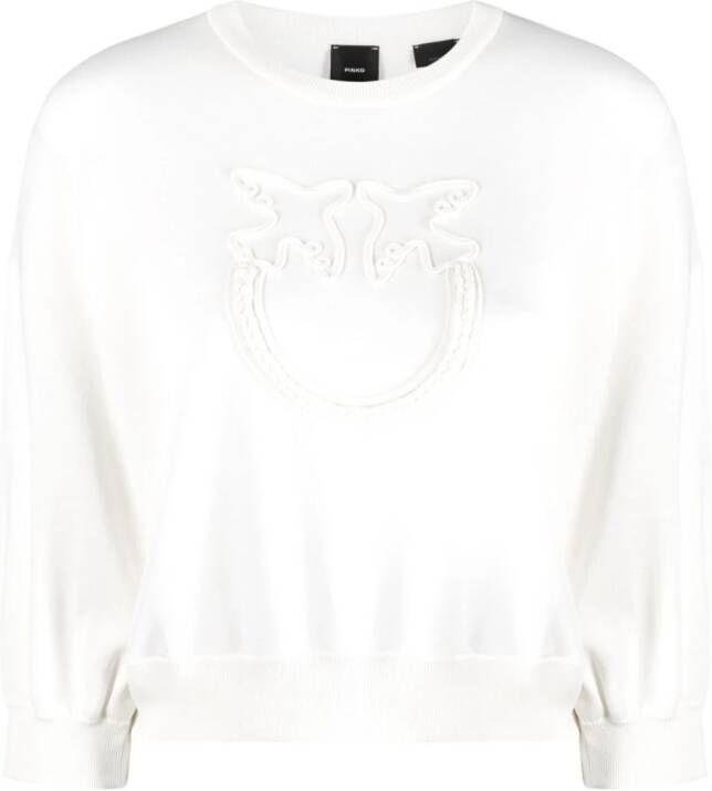 PINKO Sweater met geborduurd logo Wit