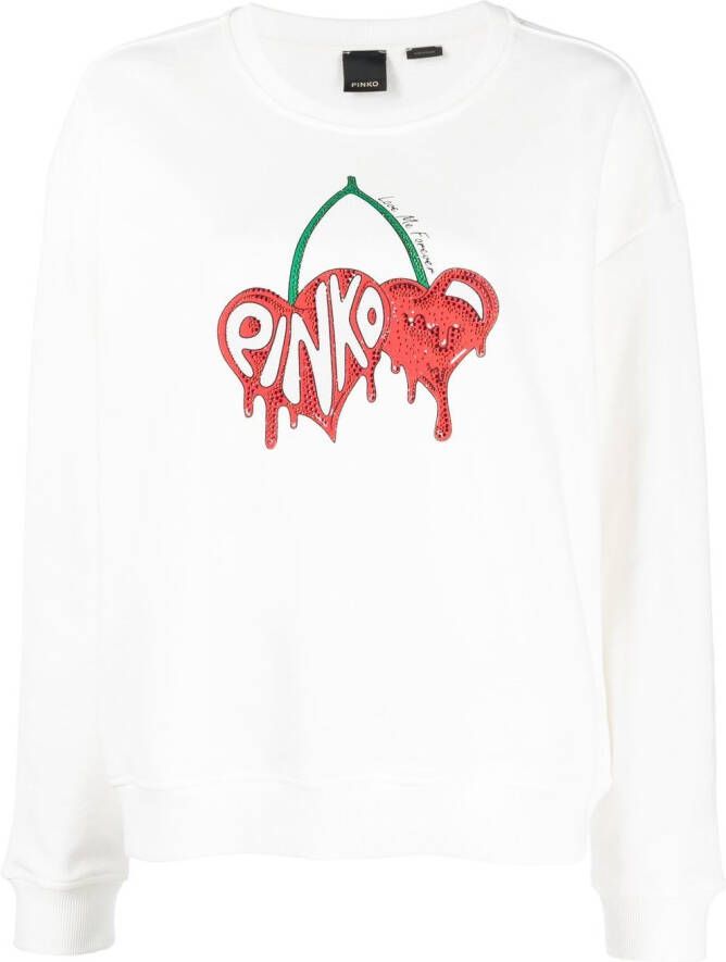 PINKO Sweater met logoprint Wit