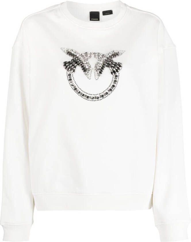 PINKO Sweater met verfraaid logo Wit