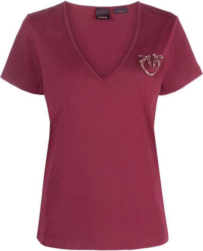 PINKO T-shirt met logo Rood