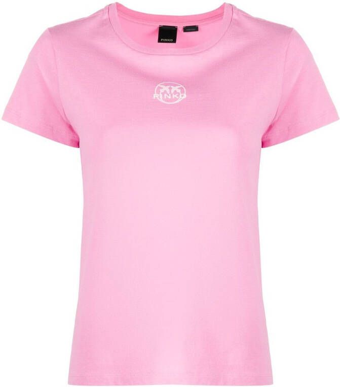 PINKO T-shirt met logoprint Roze