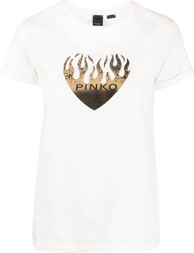 PINKO T-shirt met logoprint Wit