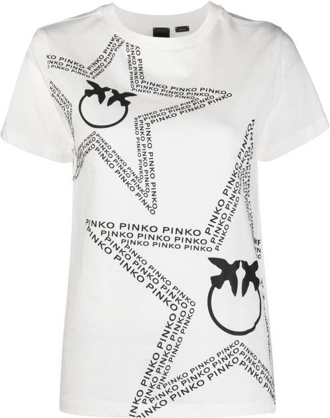 PINKO T-shirt met logoprint Wit