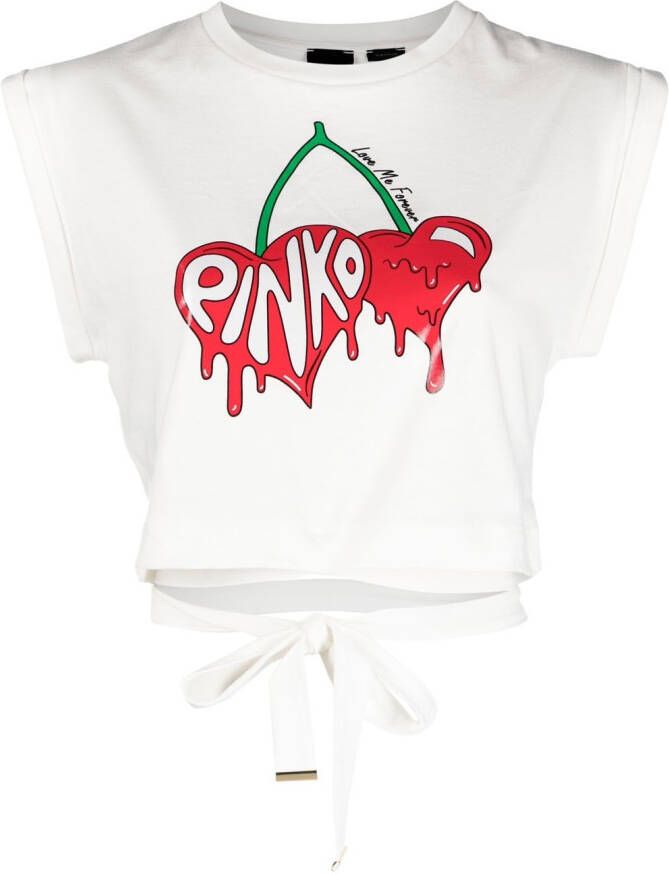 PINKO T-shirt met logoprint Wit