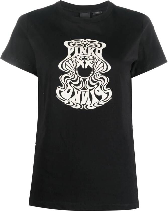 PINKO T-shirt met logoprint Zwart