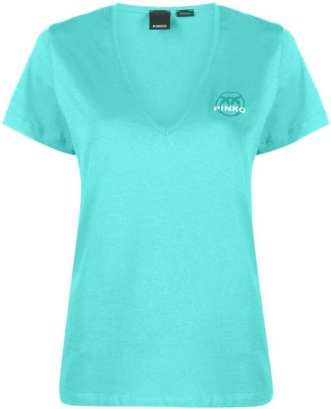 PINKO T-shirt met V-hals Groen