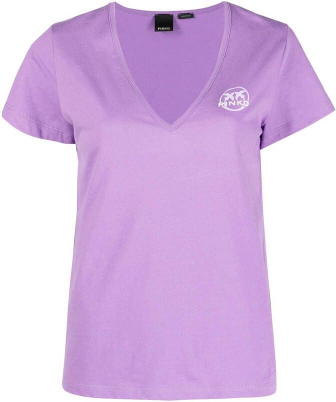 PINKO T-shirt met V-hals Paars