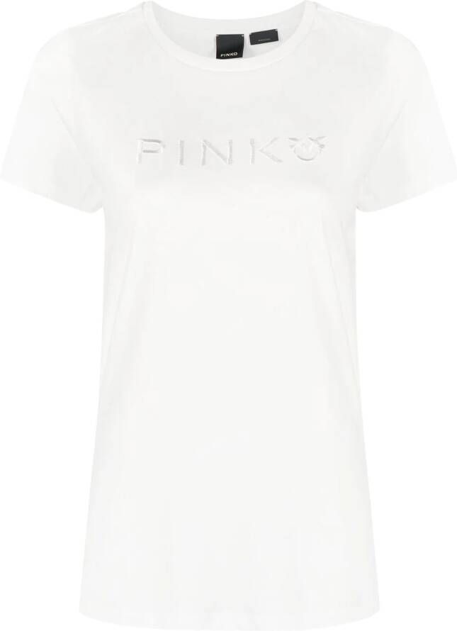 PINKO T-shirt verfraaid met kristallen Wit