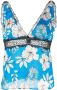 PINKO Top met bloemenprint Blauw - Thumbnail 1