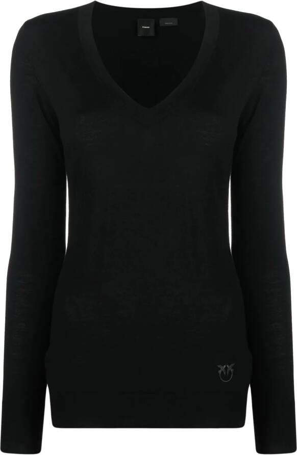 PINKO Trui met V-hals Zwart