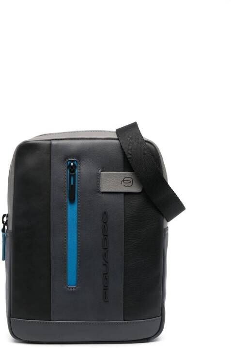 PIQUADRO Leren messengertas Zwart