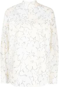 Plan C Blouse met bloemenprint Wit
