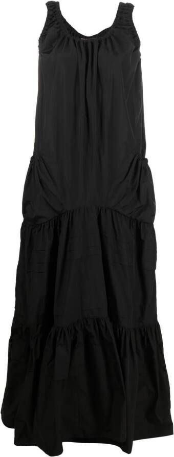 Plan C Gelaagde maxi-jurk Zwart