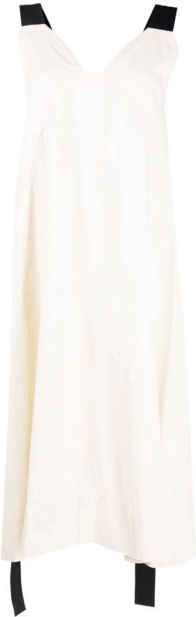 Plan C Midi-jurk met V-hals Wit