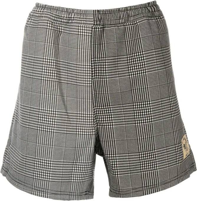 Pleasures Bermuda shorts met pied-de-poule print Zwart