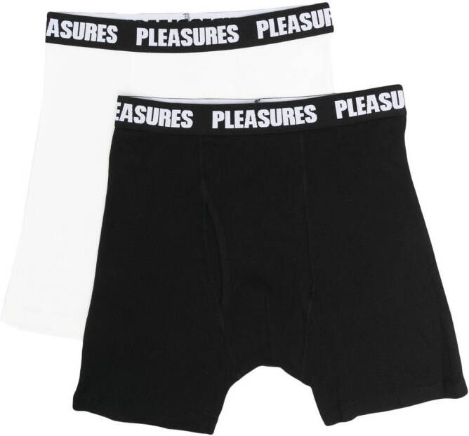 Pleasures Boxershorts met logo tailleband Zwart