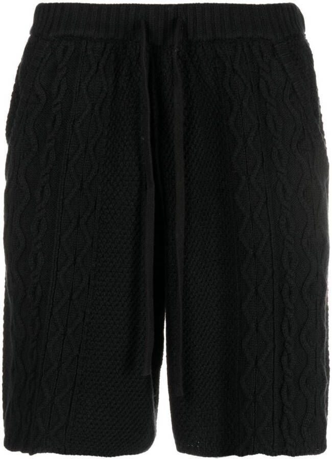 Pleasures Kabelgebreide shorts Zwart